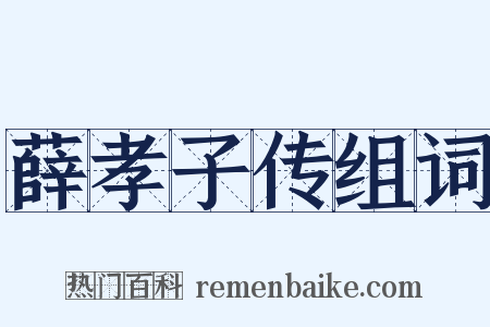 薛孝子传组词是什么意思的图片